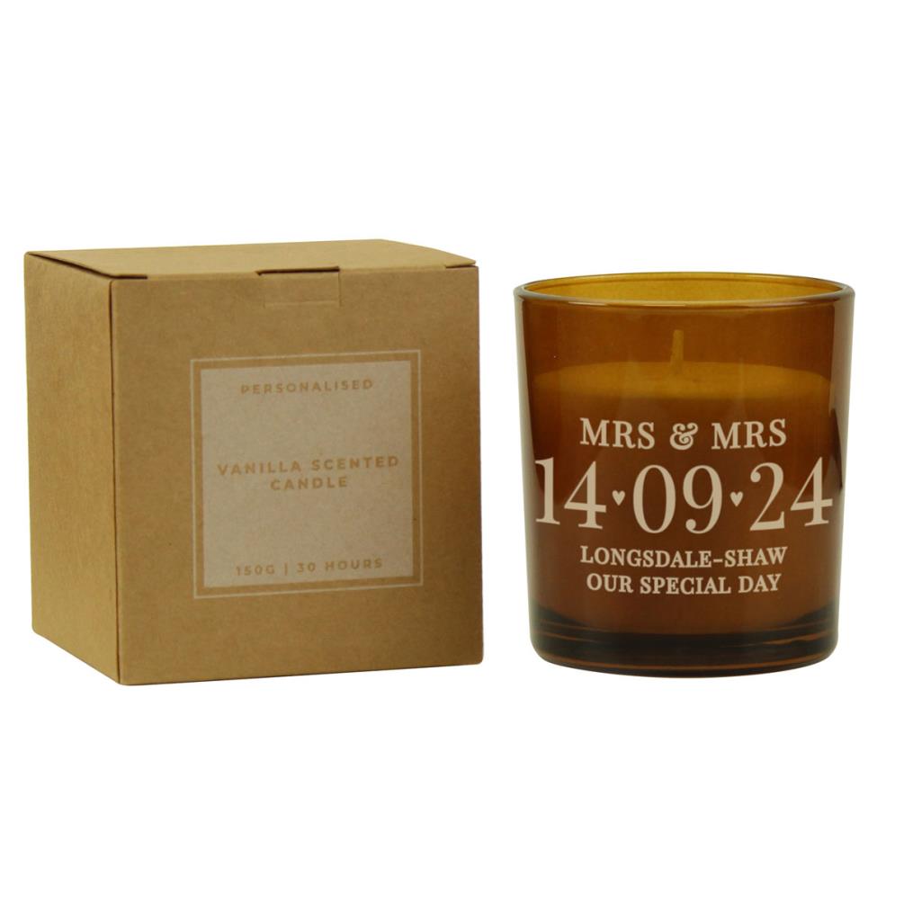Personalised Special Date Amber Glass Jar Candle Extra Image 1
